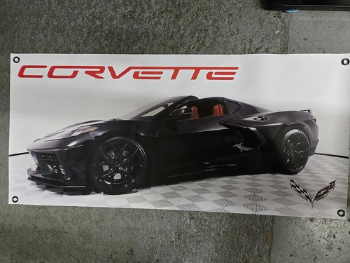 Corvette poster black - corvette,